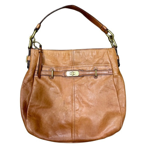 Coach Legacy Leather Hobo Shoulder Bag Camel F17816 - Picture 1 of 12
